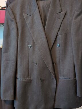 Kasper Men's Double-Breasted Charcoal Gray Suit Jacket